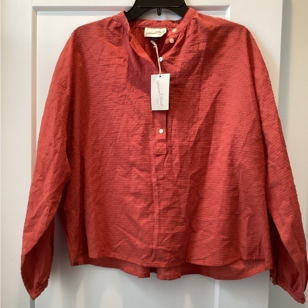 NWT Universal Thread Textured Cotton Balloon Sleeve Poet Shirt Size XS